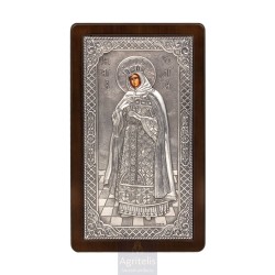 Silver Icon, Agritelis Sacred Artifacts, ieraskevi.com, Saint Olga Dimension 28.5 x 16.5cm