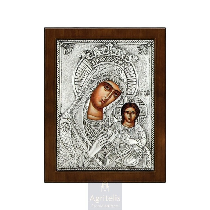 Silver Icon, Agritelis Sacred Artifacts, ieraskevi.com, Virgin Mary Resurrection 24 x 19cm