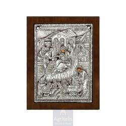 Silver Icon, Agritelis Sacred Artifacts, ieraskevi.com, The Birth of Theotocos 24 x 19cm