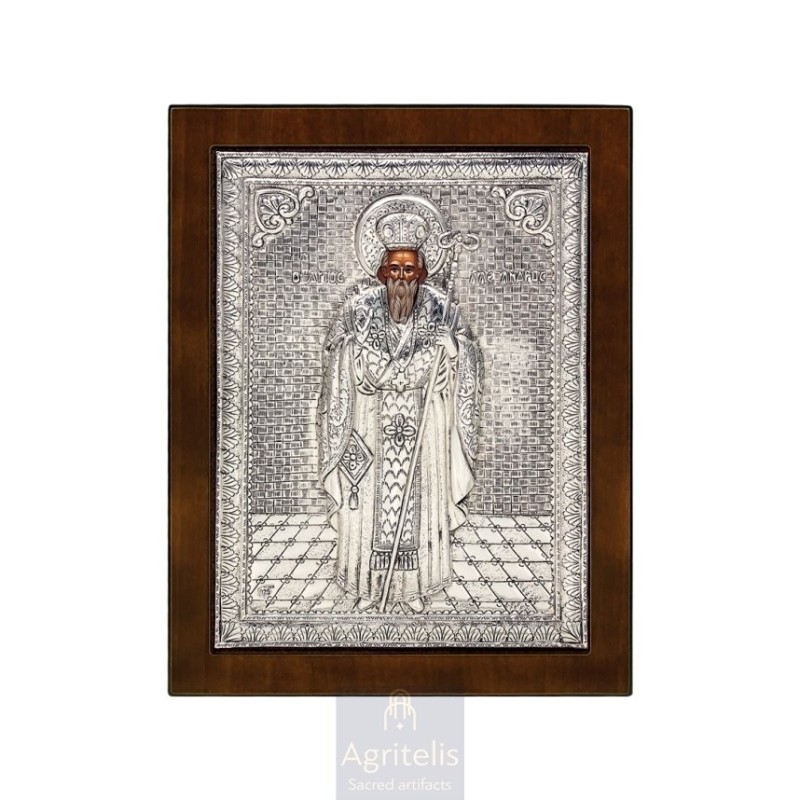 Silver Icon, Agritelis Sacred Artifacts, ieraskevi.com, Saint Alexander 24 x 19cm