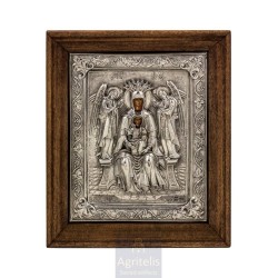 Silver Icon, Agritelis Sacred Artifacts, ieraskevi.com, VIRGIN MARY, HIGHER THAN THE HEAVENS 26.5 x 22.5 cm