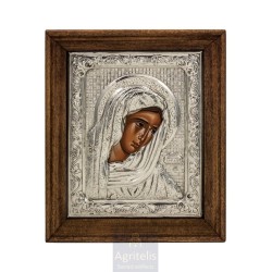 Silver Icon, Agritelis Sacred Artifacts, ieraskevi.com, VIRGIN MARY, THE SORROWFUL ONE 26.5 x 22.5 cm