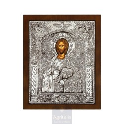 Silver Icon, Agritelis Sacred Artifacts, ieraskevi.com, CHRIST 31 x 25 cm