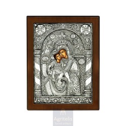 Silver Icon, Agritelis Sacred Artifacts, ieraskevi.com, PANAGIA AXION ESTI 18 x 14 cm