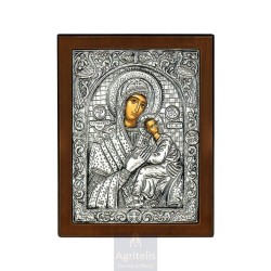 Silver Icon, Agritelis Sacred Artifacts, ieraskevi.com, PANAGIA AMOLYNTOS 18 x 14 cm