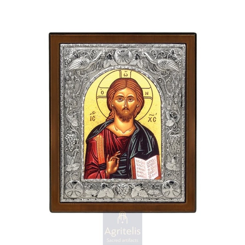 Silver Icon, Agritelis Sacred Artifacts, ieraskevi.com, CHRIST 29 x 23 cm