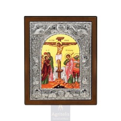 Silver Icon, Agritelis Sacred Artifacts, ieraskevi.com, THE CRUCIFIXION 29 x 23 cm