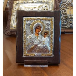 Silver Icon, Agritelis Sacred Artifacts, ieraskevi.com, Virgin Mary Eleousa Dimension 18 x 15.5 cm