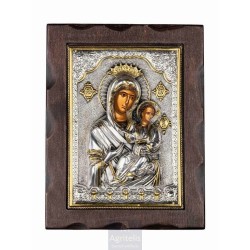 Silver Icon, Agritelis Sacred Artifacts, ieraskevi.com, Virgin Mary Amolyntos 24 x 18.5 cm