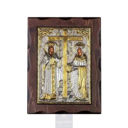 Silver Icon, Agritelis Sacred Artifacts, ieraskevi.com, Saints Constantine and Helen 24 x 18.5 cm