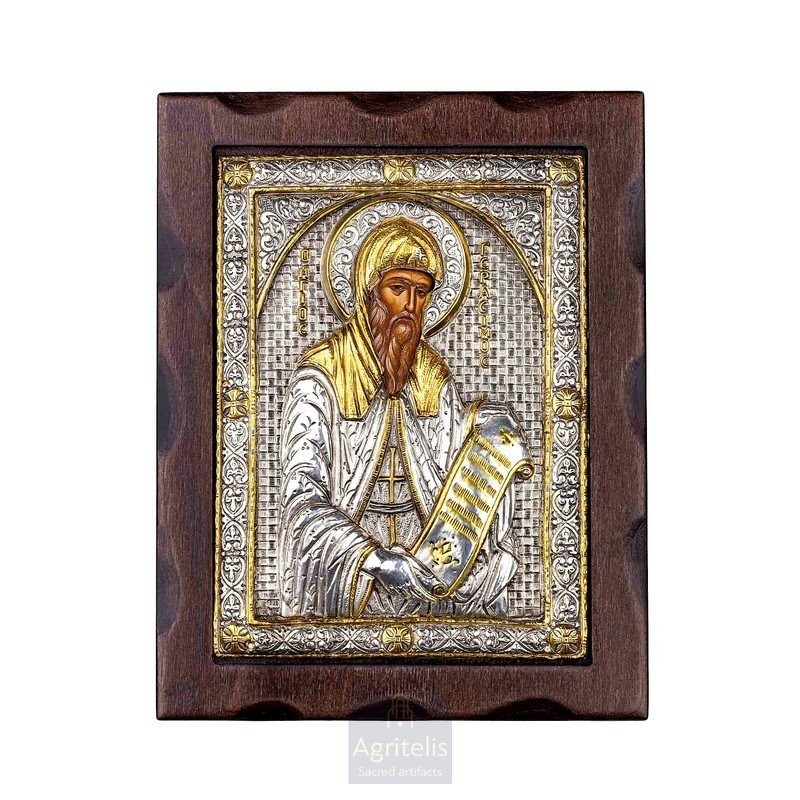 Silver Icon, Agritelis Sacred Artifacts, ieraskevi.com, Saint Gerasimos 25 x 19.5 cm