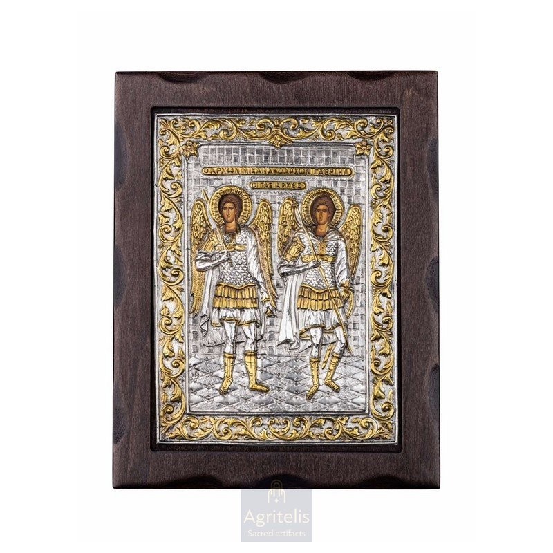 Silver Icon, Agritelis Sacred Artifacts, ieraskevi.com, Taxiarchs 25 x 19.5 cm