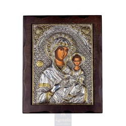 Silver Icon, Agritelis Sacred Artifacts, ieraskevi.com, Virgin Mary the Directress 25 x 19.5 cm