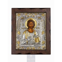 Silver Icon, Agritelis Sacred Artifacts, ieraskevi.com, Christ 29.5 x 24.5 cm