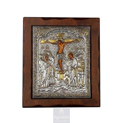 Silver Icon, Agritelis Sacred Artifacts, ieraskevi.com, The Crucifixion 29.5 x 24.5 cm