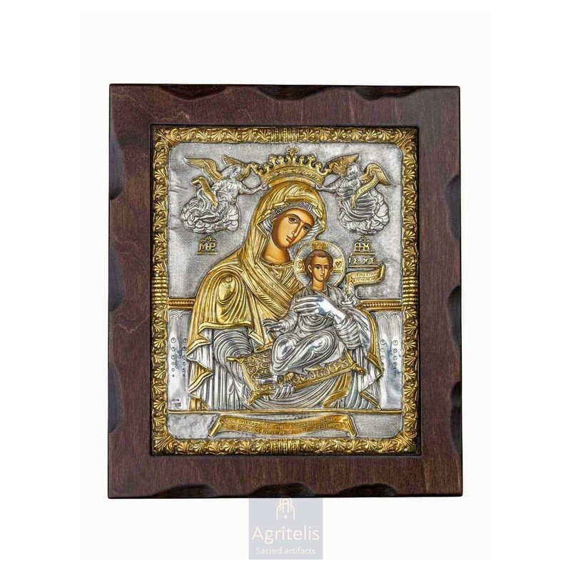 Silver Icon, Agritelis Sacred Artifacts, ieraskevi.com, The Glykasmós of the Angels 29.5 x 24.5 cm