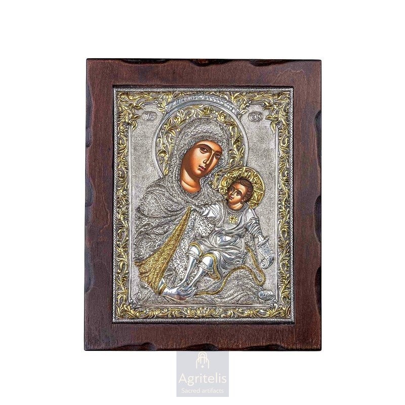 Silver Icon, Agritelis Sacred Artifacts, ieraskevi.com, Panagia Brephokratousa 34 x 28 cm