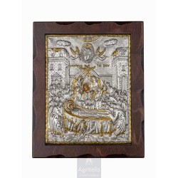 Silver Icon, Agritelis Sacred Artifacts, ieraskevi.com, Dormition of Theotokos 34 x 28 cm