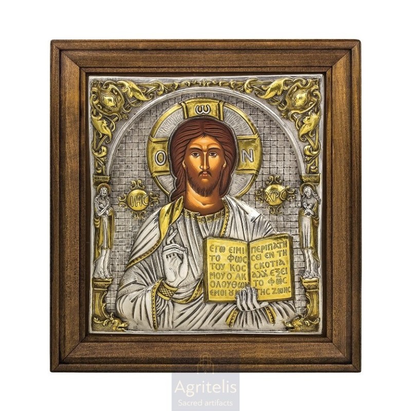 Silver Icon, Agritelis Sacred Artifacts, ieraskevi.com, Christ 40 x 36 cm