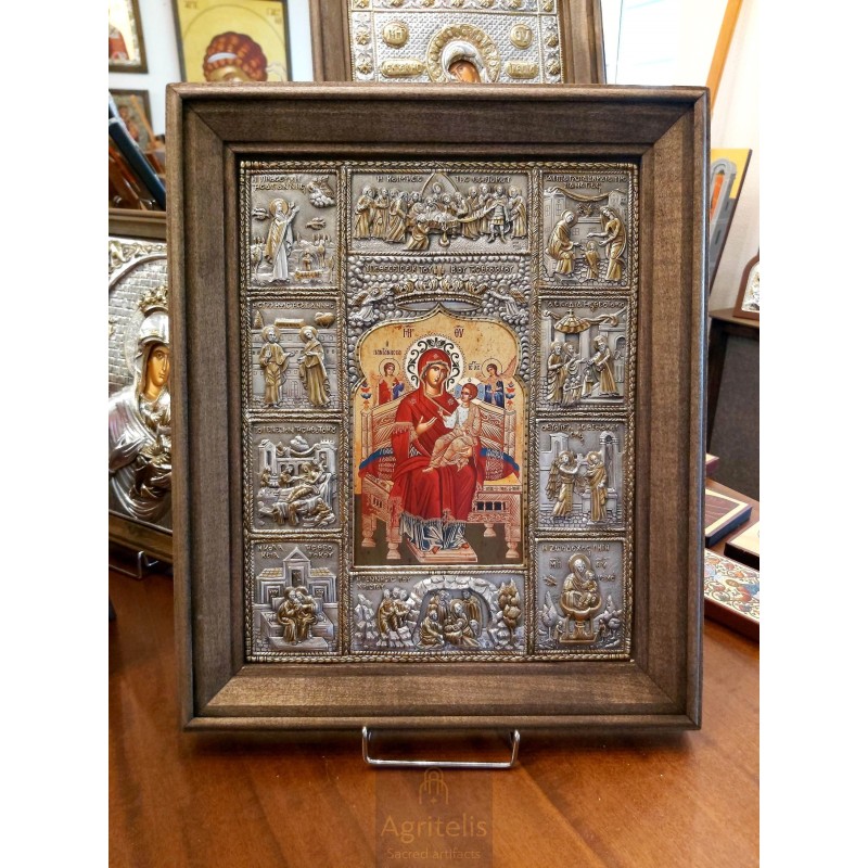 Silver Icon, Agritelis Sacred Artifacts, ieraskevi.com, The Life of Panagia Pantanassa 48 x 40 cm