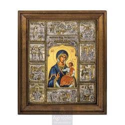 Silver Icon, Agritelis Sacred Artifacts, ieraskevi.com, The Life of Panagia Theme B 48 x 40 cm