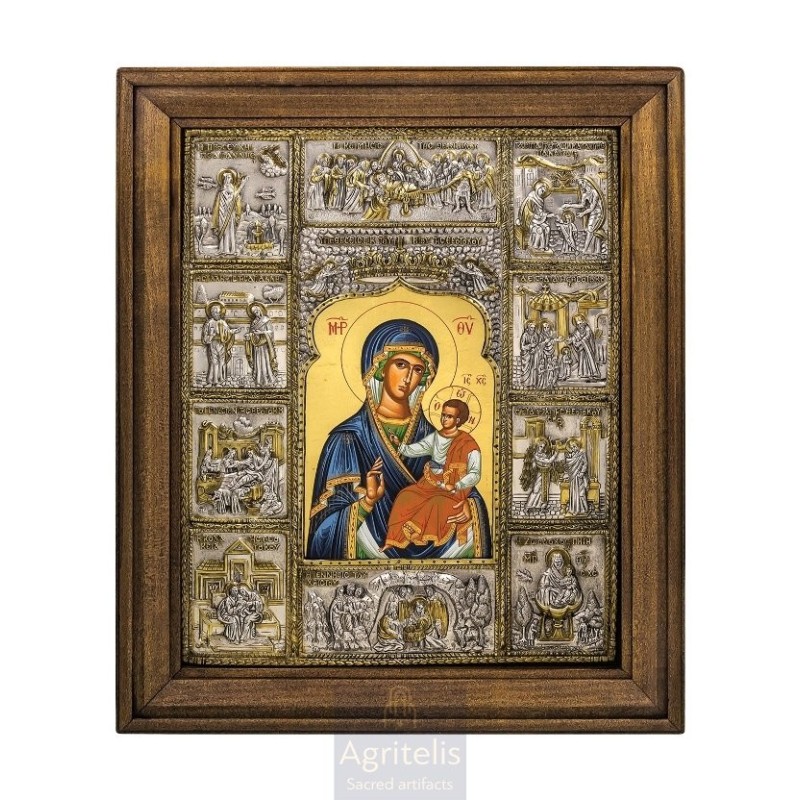 Silver Icon, Agritelis Sacred Artifacts, ieraskevi.com, The Life of Panagia Theme B 48 x 40 cm