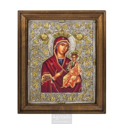 Silver Icon, Agritelis Sacred Artifacts, ieraskevi.com, Panagia the Unfading on Canvas 48 x 40 cm