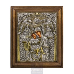 Silver Icon, Agritelis Sacred Artifacts, ieraskevi.com, Panagia Axios Esti 48 x 40 cm