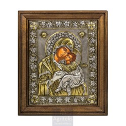 Silver Icon, Agritelis Sacred Artifacts, ieraskevi.com, Panagia Glykofilousa 45 x 37 cm