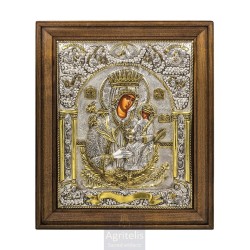 Silver Icon, Agritelis Sacred Artifacts, ieraskevi.com, Panagia Rodon to Amaranto 48 x 40 cm