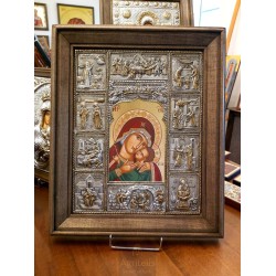 Silver Icon, Agritelis Sacred Artifacts, ieraskevi.com, The Life of Panagia Brephokratousa 48 x 40 cm