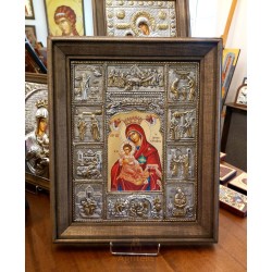 Silver Icon, Agritelis Sacred Artifacts, ieraskevi.com, The Life of Panagia Brephokratousa Theme 2 48 x 40 cm