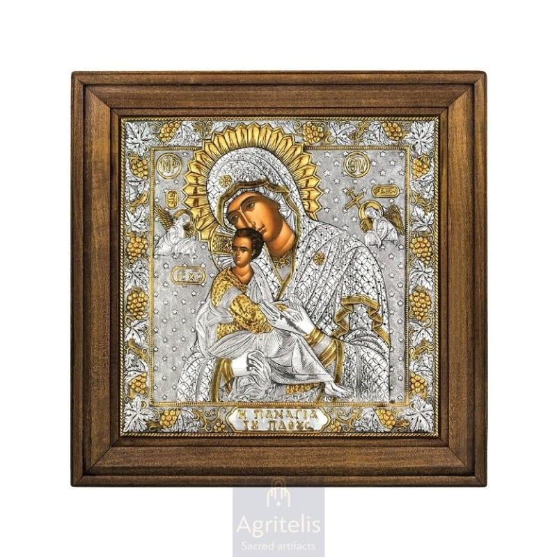 Silver Icon, Agritelis Sacred Artifacts, ieraskevi.com, Panagia of the Passion 47 x 47 cm