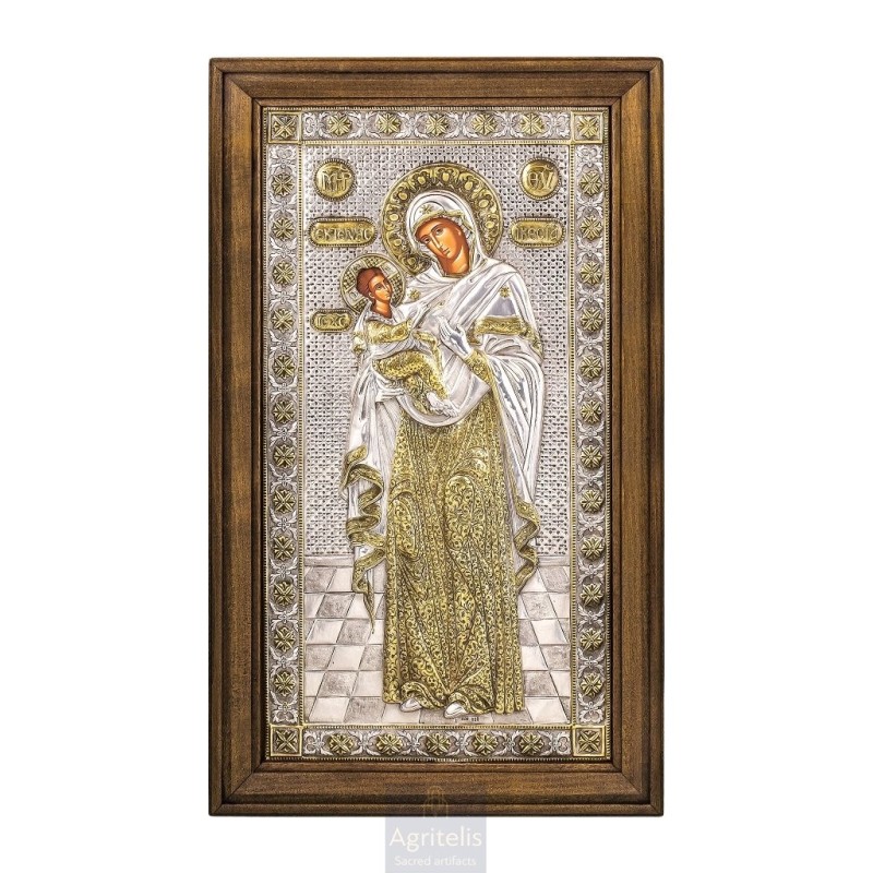 Silver Icon, Agritelis Sacred Artifacts, ieraskevi.com, Panagia Extensive Healing 61 x 36 cm