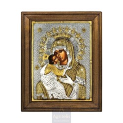 Silver Icon, Agritelis Sacred Artifacts, ieraskevi.com, Panagia Glykofilousa 58 x 45 cm