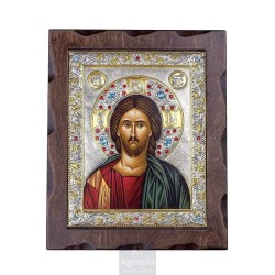 Silver Icon, Agritelis Sacred Artifacts, ieraskevi.com, Christ Icon 34.5 x 28 cm