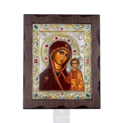 Silver Icon, Agritelis Sacred Artifacts, ieraskevi.com, Panagia of Kazan Icon 34.5 x 28 cm