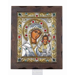 Silver Icon, Agritelis Sacred Artifacts, ieraskevi.com, Panagia of Kazan 34.5 x 28 cm