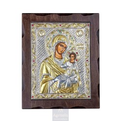 Silver Icon, Agritelis Sacred Artifacts, ieraskevi.com, Panagia the Unfading 34.5 x 28 cm