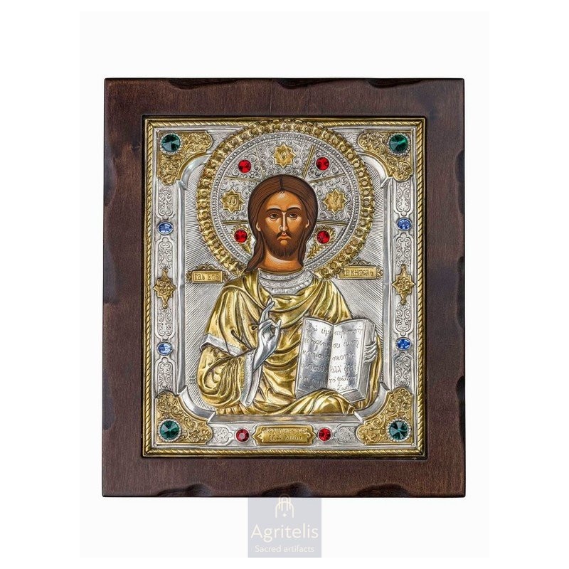 Silver Icon, Agritelis Sacred Artifacts, ieraskevi.com, Christ 35 x 30 cm