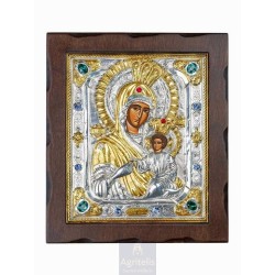 Silver Icon, Agritelis Sacred Artifacts, ieraskevi.com, Panagia Portaitissa 35 x 30 cm