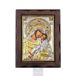 Silver Icon, Agritelis Sacred Artifacts, ieraskevi.com, Panagia Glykofilousa 24 x 18 cm