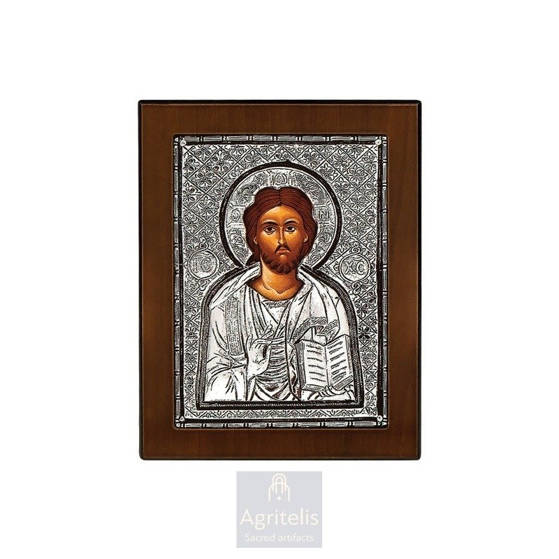 Silver Icon, Agritelis Sacred Artifacts, ieraskevi.com, Christ 14.6 x 11.3 cm