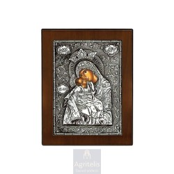 Silver Icon, Agritelis Sacred Artifacts, ieraskevi.com, Panagia Glykofilousa 14.6 x 11.3 cm