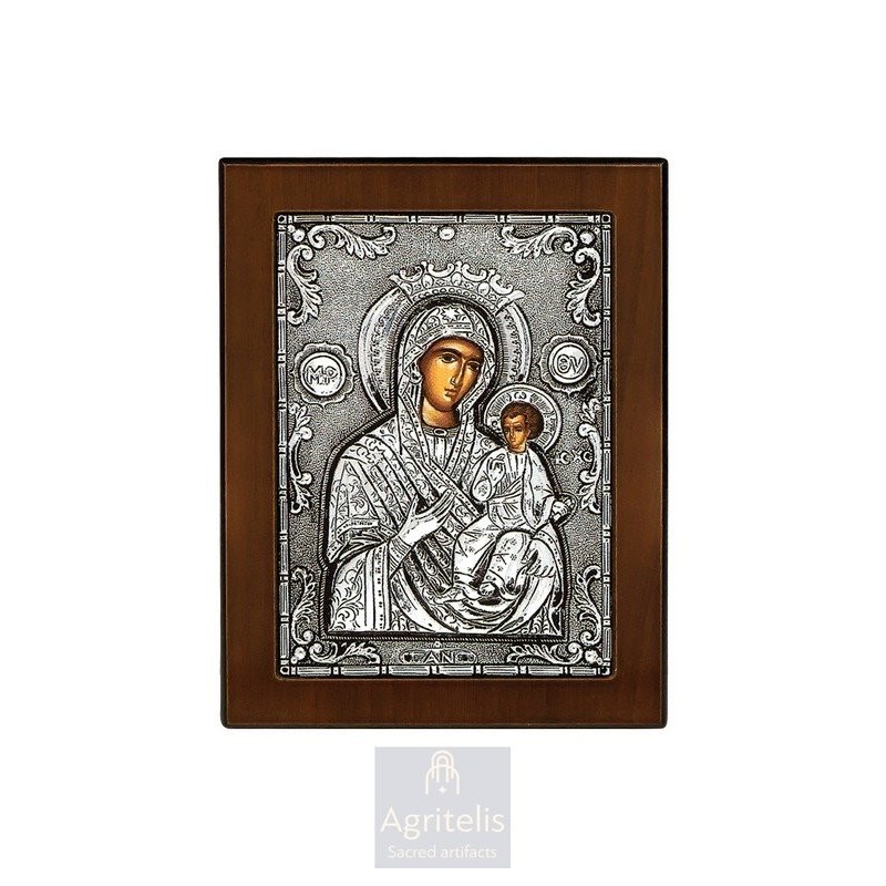 Silver Icon, Agritelis Sacred Artifacts, ieraskevi.com, Panagia the Unfading 14.6 x 11.3 cm