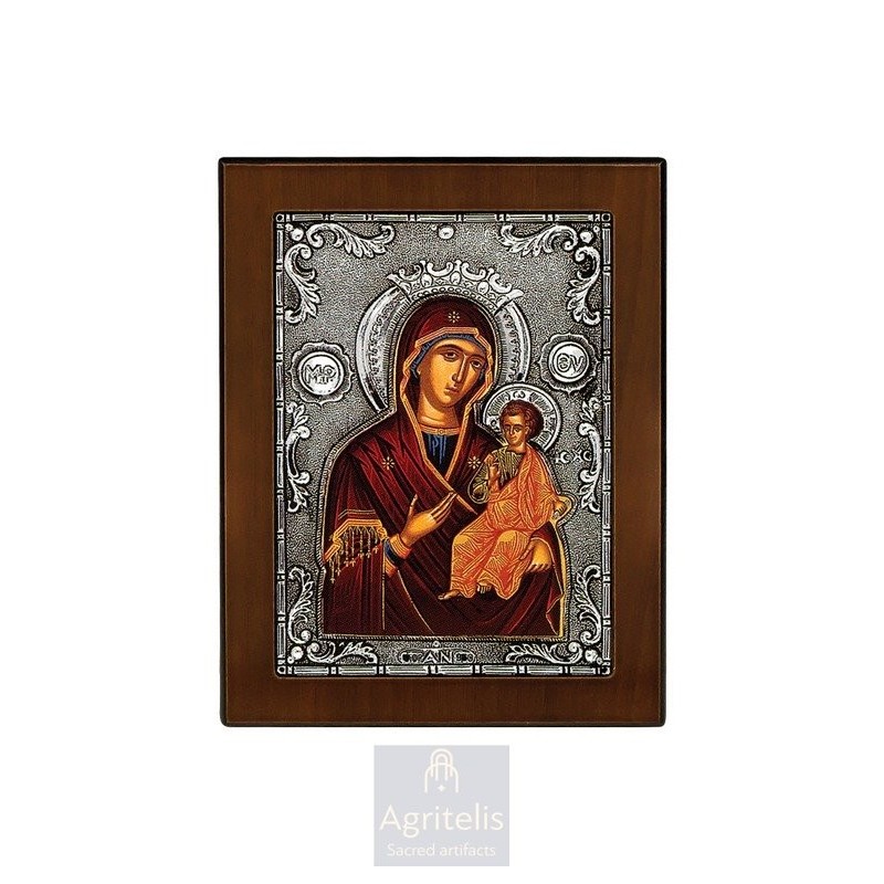 Silver Icon, Agritelis Sacred Artifacts, ieraskevi.com, Panagia the Unfading Icon 14.6 x 11.3 cm