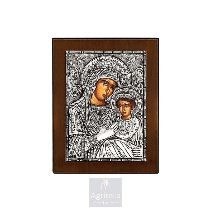 Silver Icon, Agritelis Sacred Artifacts, ieraskevi.com, Panagia Angels' Resurrection 14.6 x 11.3 cm