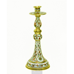 Candlestick Altar Gold plated Enameled