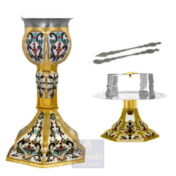 Chalice set, Gold Plated Chalice, Enameled Chalice, Agritelis, Church Supplies, ieraskevi.com