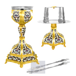 Chalice set, Gold Plated Chalice, Enameled Chalice, Agritelis, Church Supplies, ieraskevi.com